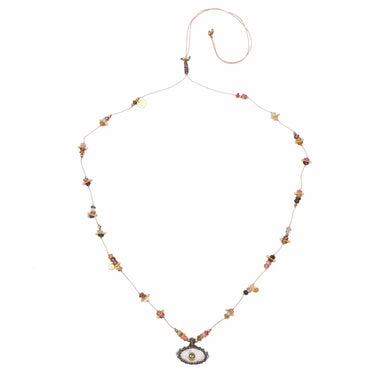 IRIS PRECIOUS Collier Cristal de Roche et Tourmalines