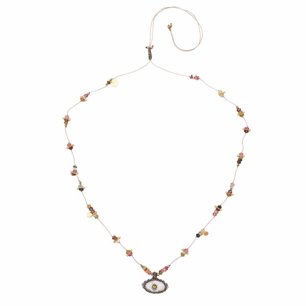 IRIS PRECIOUS Collier Cristal de Roche et Tourmalines