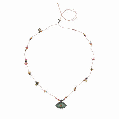 IRIS PRECIOUS Collier Quartz vert et Tourmalines