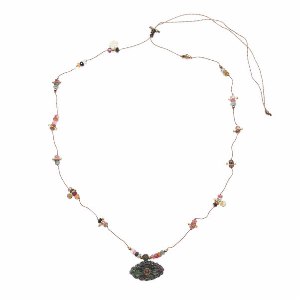 IRIS PRECIOUS Collier Rubis Zoisite et Tourmalines
