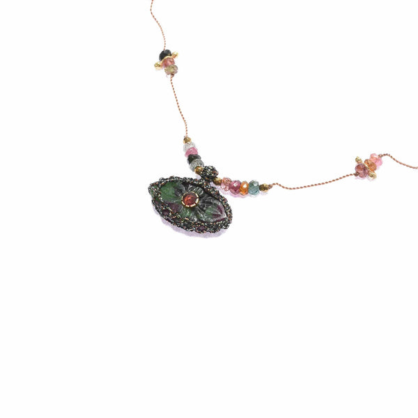 IRIS PRECIOUS Collier Rubis Zoisite et Tourmalines