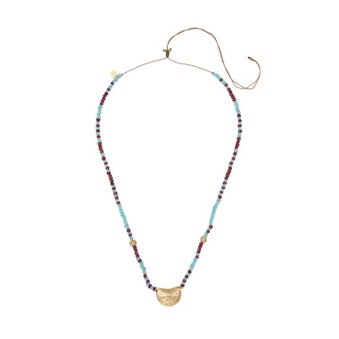 JAMIE Collier précieux Apatite grenat - Argent plaqué or 24 cts