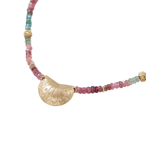 JAMIE Collier précieux Tourmalines - Argent plaqué or 24 cts