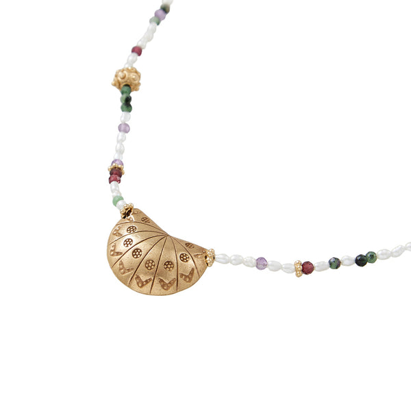 JAMIE Collier précieux Perle d'eau douce - Argent plaqué or 24 cts