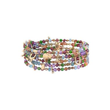 JINGLEE Bracelet Multitours Rainbow, doré 24 cts