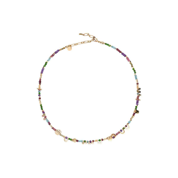 JINGLEE Collier Ras de cou Rainbow, doré 24 cts