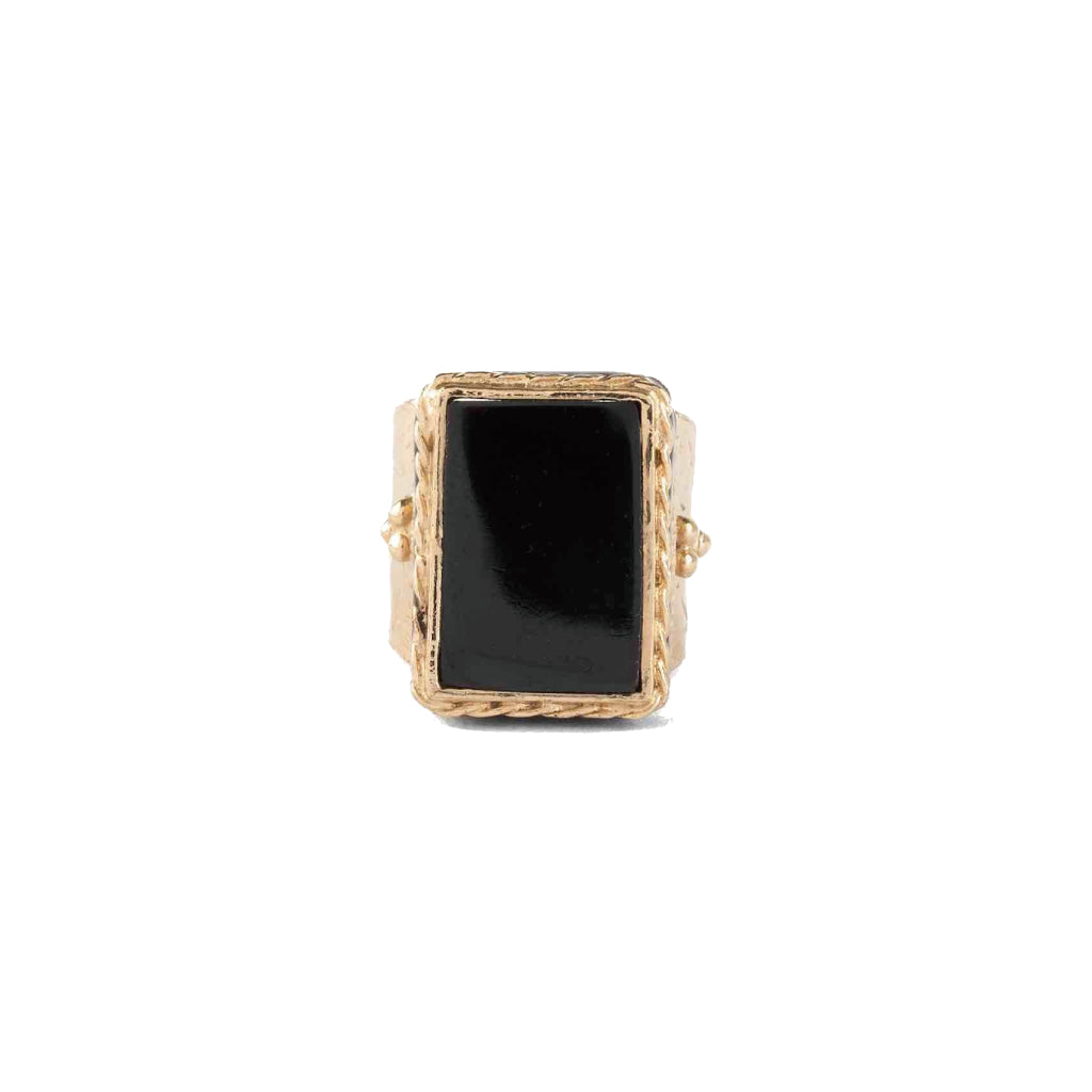 JULIET Bague Chevalière Gravée Onyx