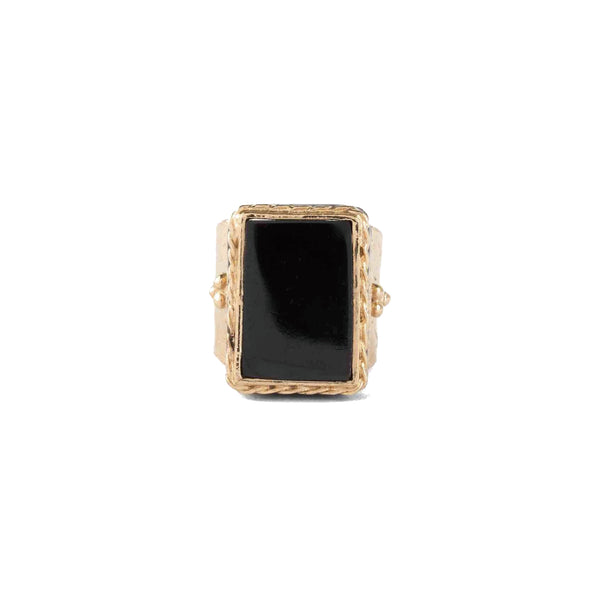 JULIET Bague Chevalière Gravée Onyx