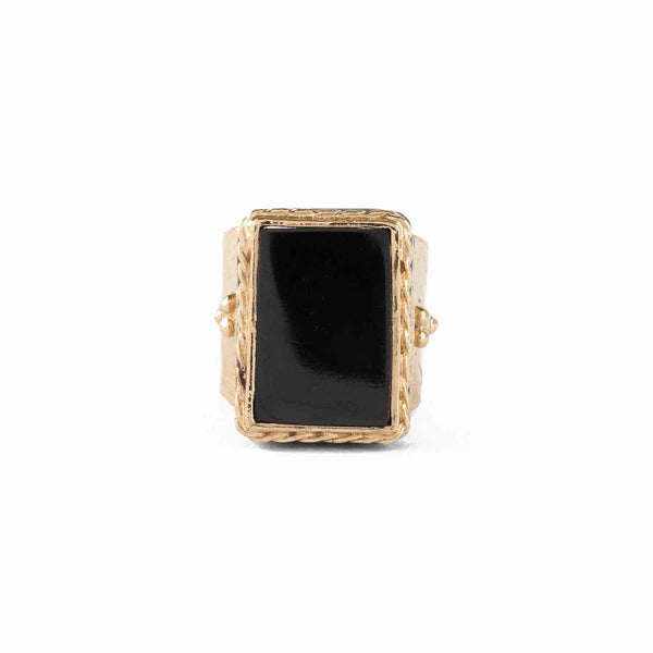 JULIET Bague Chevalière Gravée Onyx