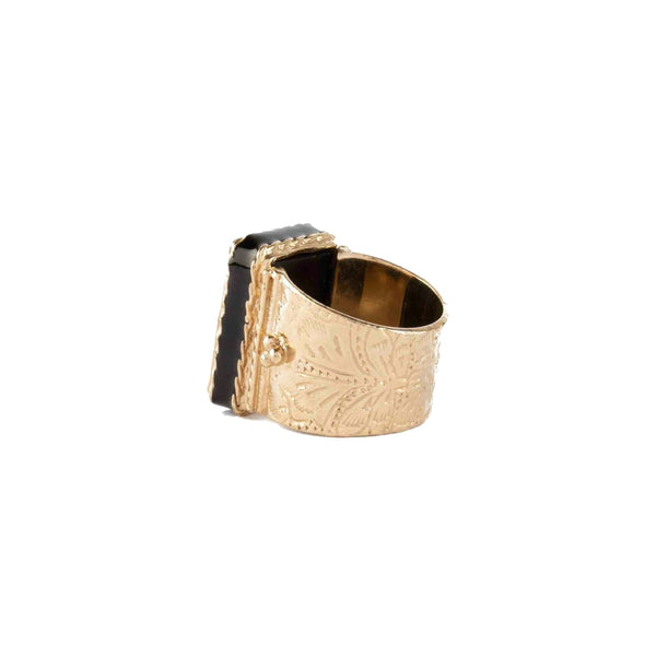 JULIET Bague Chevalière Gravée Onyx