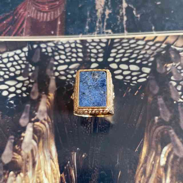 JULIET Bague Chevalière Gravée Sodalite Taille 54