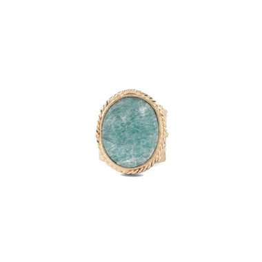JULIET OVALE Engraved Amazonite Signet Ring
