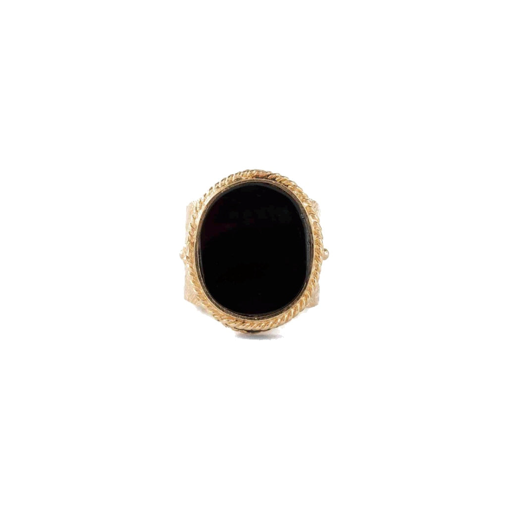 JULIET OVALE Bague Chevalière Gravée Onyx