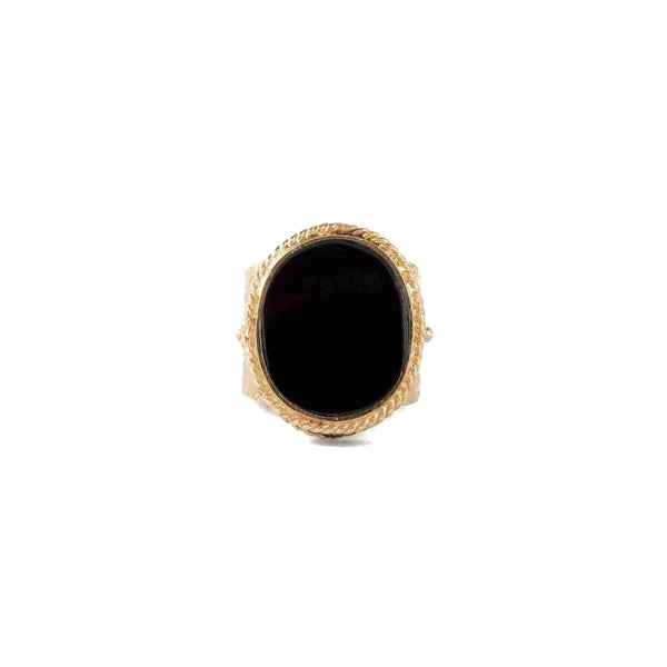 JULIET OVALE Bague Chevalière Gravée Onyx