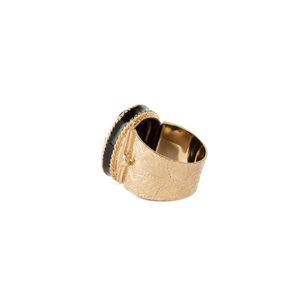 JULIET OVALE Bague Chevalière Gravée Onyx