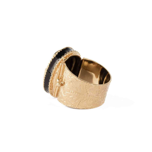 JULIET OVALE Bague Chevalière Gravée Onyx