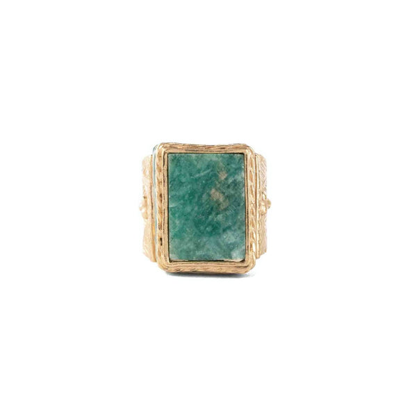 JULIET Bague Chevalière Gravée Amazonite