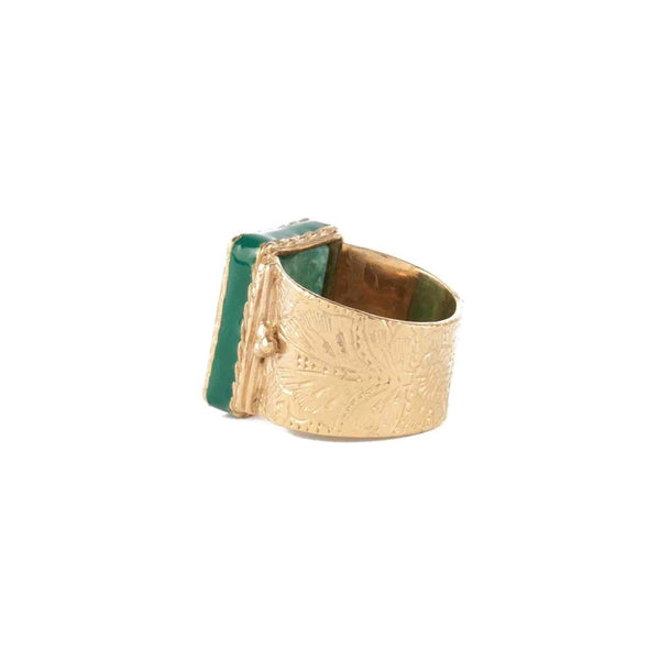 JULIET Bague Chevalière Gravée Amazonite