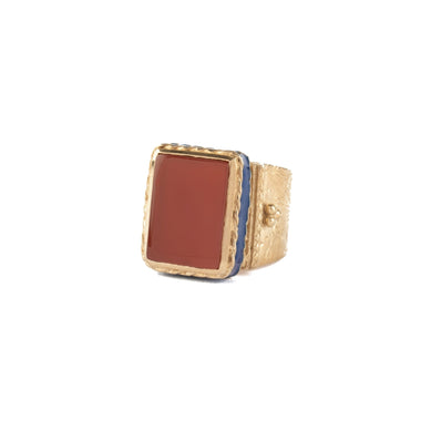 JULIET Bague Chevalière Gravée Cornaline