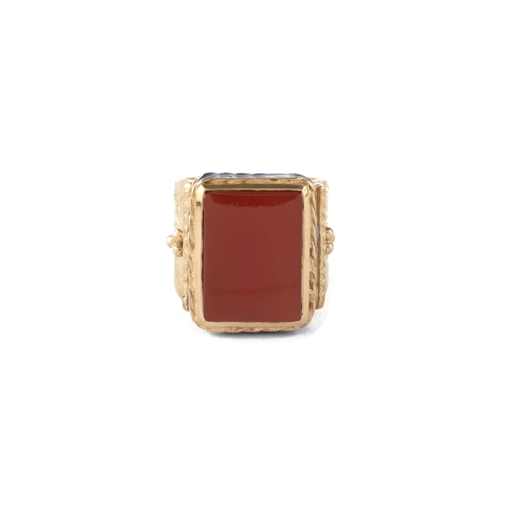 JULIET Bague Chevalière Gravée Cornaline