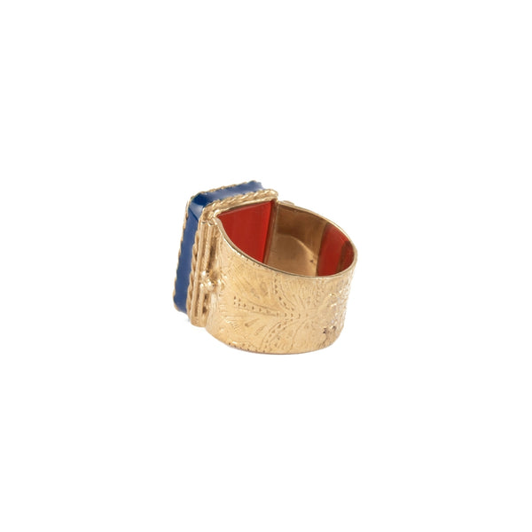 JULIET Bague Chevalière Gravée Cornaline
