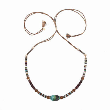 KAJIADO Collier Turquoise Spinelle Hessonite