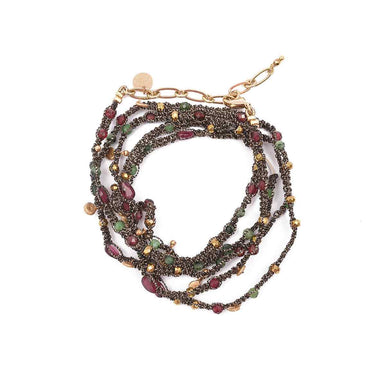 KASHAYA Bracelet multi-tours Bronze Rubis zoisite
