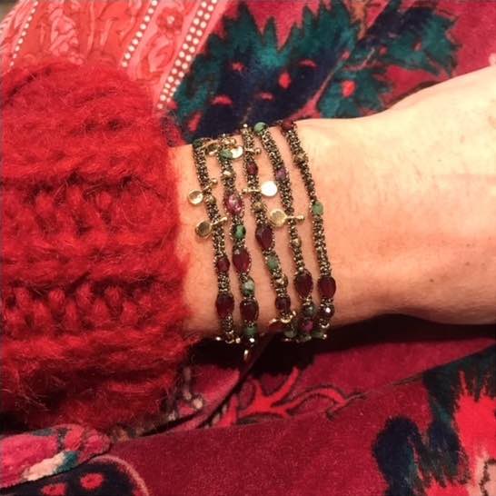 KASHAYA Bracelet multi-tours Bronze Rubis zoisite