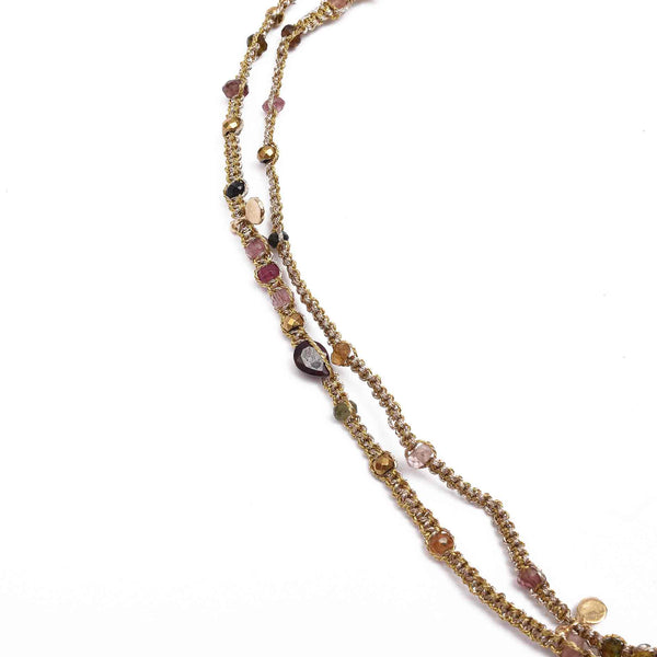 KASHAYA Bracelet multi-tours, Tourmalines - Doré