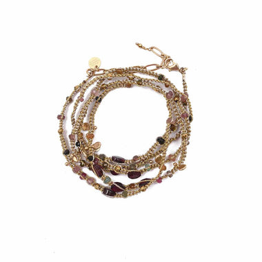 KASHAYA Bracelet multi-tours, Tourmalines - Doré