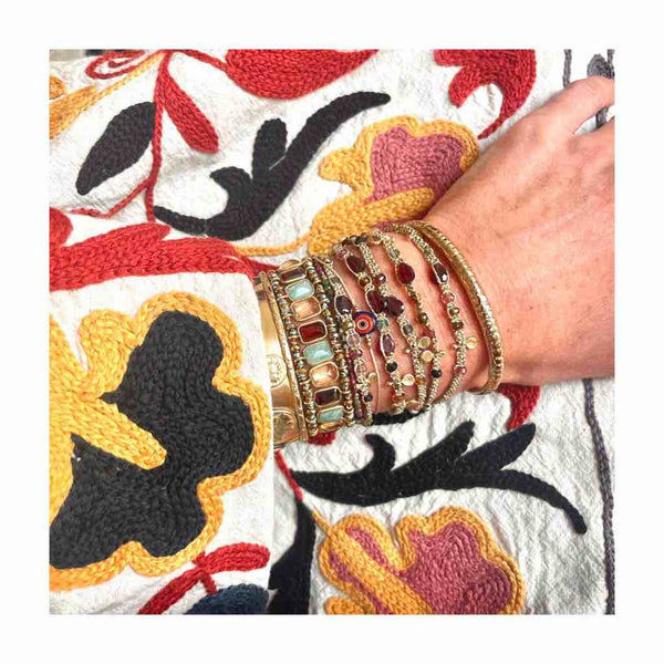 KASHAYA Bracelet multi-tours, Tourmalines - Doré