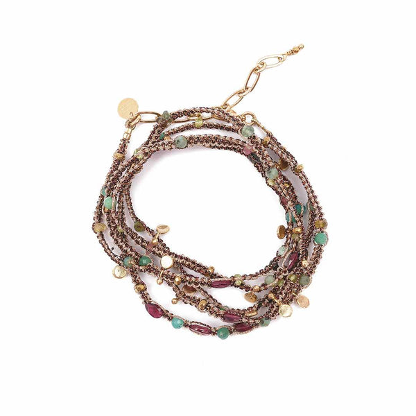 KASHAYA Bracelet multi-tours, Tourmalines - Peach