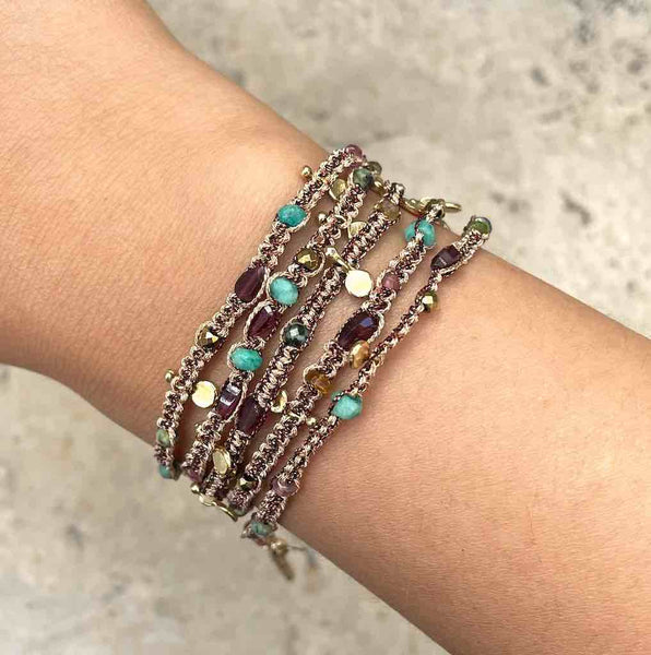 KASHAYA Bracelet multi-tours, Tourmalines - Peach