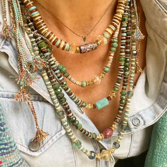 KENYA Collier Citrine Amazonite