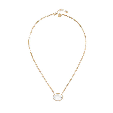 KHEOPS ovale Collier Cristal de roche Œil de protection - Plaqué or 24 cts