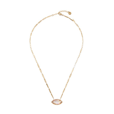 KHEOPS marquise Œil de protection Collier Amétrine - Plaqué or 24 cts