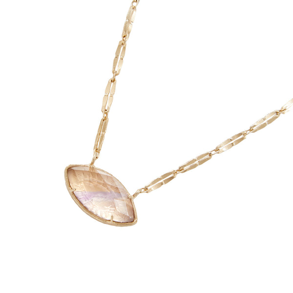 KHEOPS marquise Œil de protection Collier Amétrine - Plaqué or 24 cts