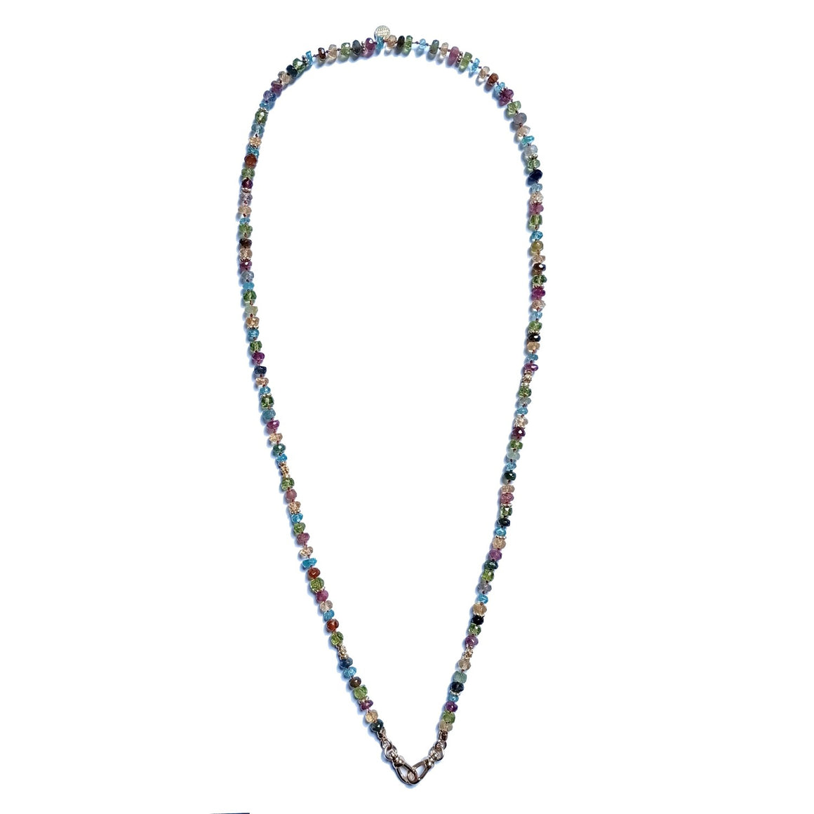 KRITI Chaîne perlée pierres multicolores, Laiton doré