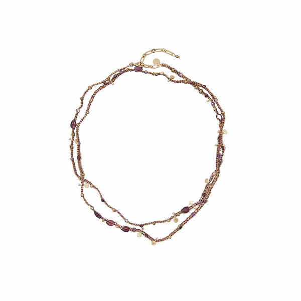 KASHAYA Bracelet multi-tours Gold, Parme, Améthyste