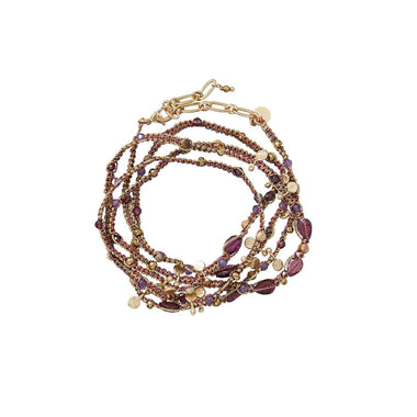 KASHAYA Bracelet multi-tours Gold, Parme, Améthyste