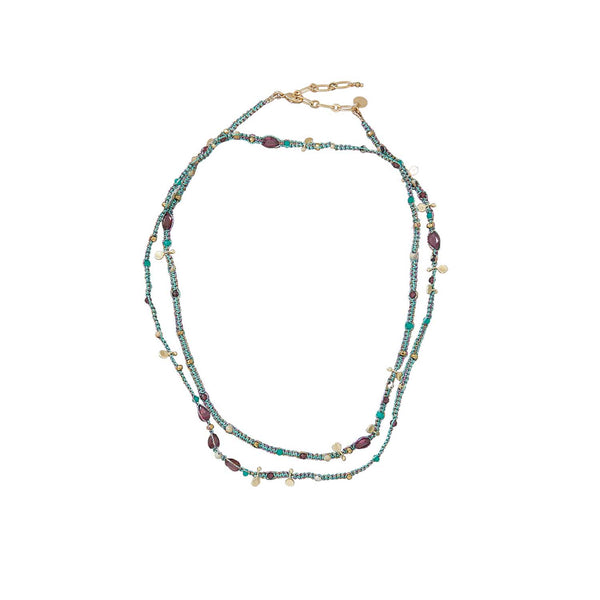 KASHAYA Bracelet multi-tours, Turquoise, bordeaux