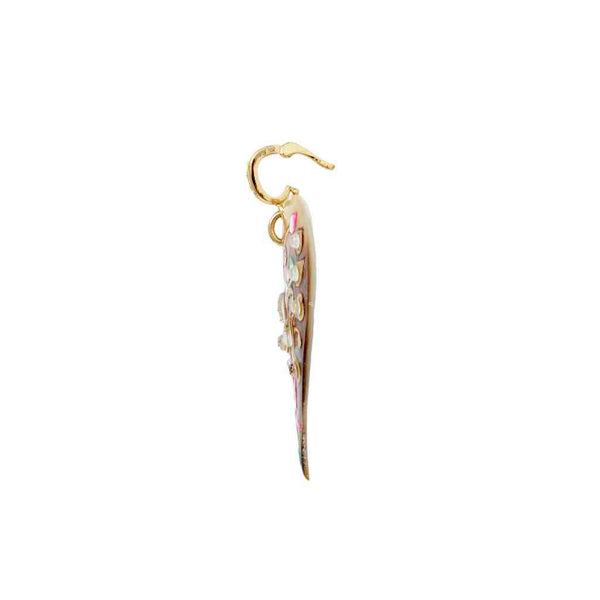 LOTUS Charm coeur en nacre émaillée