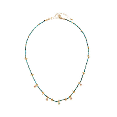 LUCKY Collier Turquoise Argent 925 plaqué Or