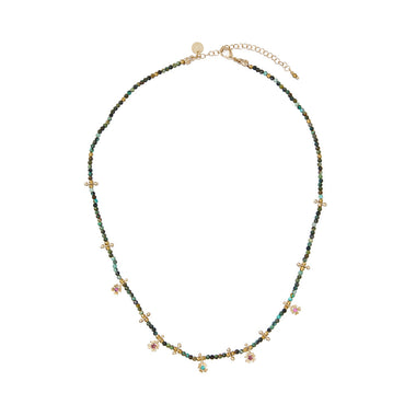 LUCKY Collier Turquoise africaine - Argent plaqué Or 24 cts