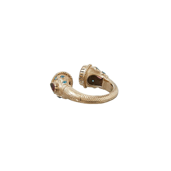 MAHARADJAH Bague Onyx Argent plaqué Or 24 cts