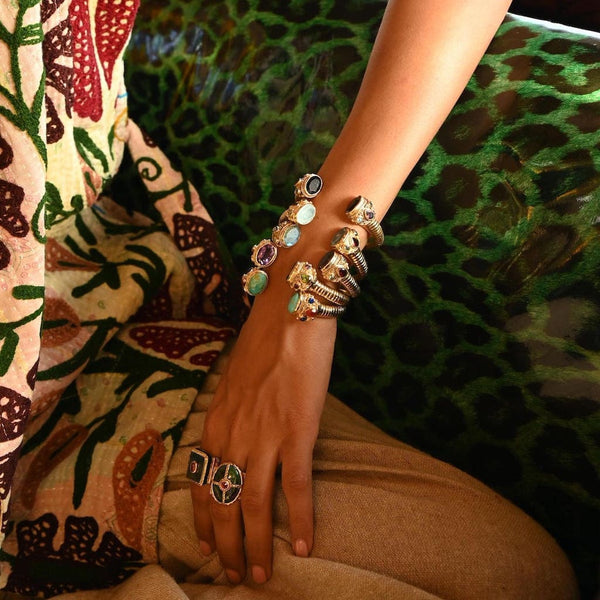 MAHARADJAH Bracelet jonc Onyx