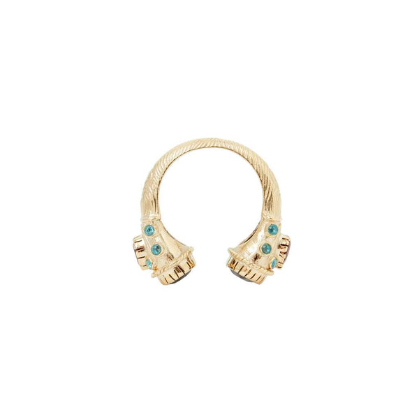 MAHARADJAH Labradorite Bague argent plaqué Or