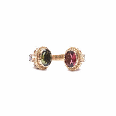 MAHARADJAH Tourmaline Ring, Gold-Plated Silver