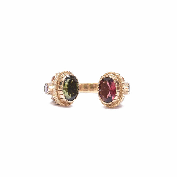 MAHARADJAH Tourmalines Bague argent plaqué Or