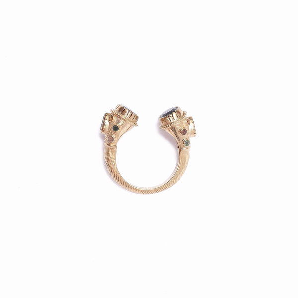 MAHARADJAH Tourmalines Bague argent plaqué Or